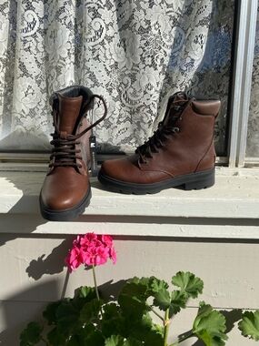 Sorel Brown Waterproof Lace-Up Combat Boots